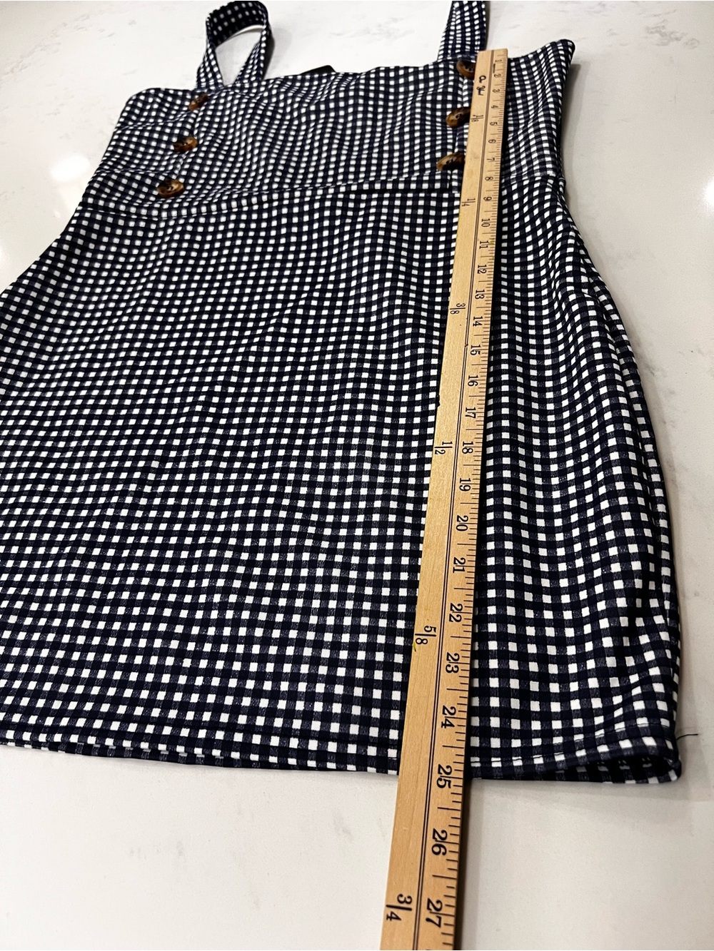 PrettyLittleThing Navy and White Gingham Mini Sundress - Picture 11 of 14